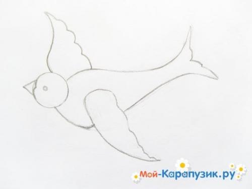 Ласточка птица рисунок. Как нарисовать ласточку карандашом поэтапно.