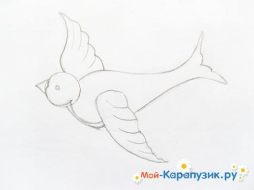Ласточка птица рисунок. Как нарисовать ласточку карандашом поэтапно.