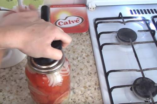 Помидоры с луком на зиму. Помидоры половинками с луком и маслом на зиму — самый вкусный рецепт без стерилизации