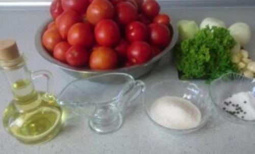 Заготовка томатов с петрушкой и чесноком. Маринованные помидоры с чесноком и зеленью быстрого приготовления – 7 пошаговых рецептов 08