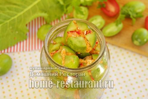 Маринованные зеленые помидоры дольками на зиму без стерилизации. Зеленые помидоры по-грузински на зиму в литровых банках – самый вкусный рецепт!