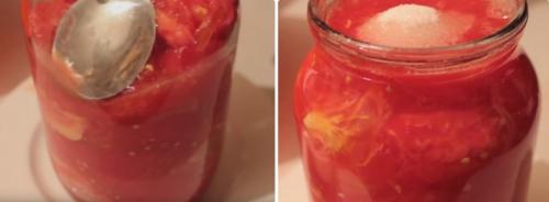 Помидоры в собственном соку с томатной пастой. Томаты в собственном соку без кожуры (рецепт на литровую банку) 01 Помидоры в собственном соку с томатной пастой. Томаты в собственном соку без кожуры (рецепт на литровую банку) 01