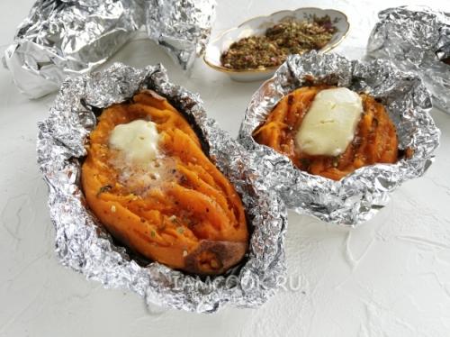 Вкусный и легкий рецепт печёного батата в духовке 20