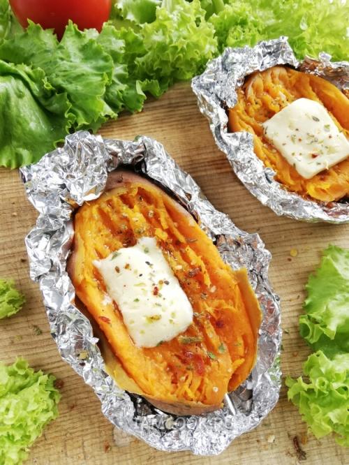 Вкусный и легкий рецепт печёного батата в духовке 21