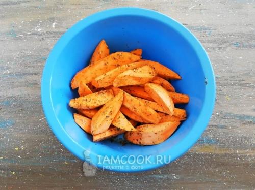 Вкусный и легкий рецепт печёного батата в духовке 02
