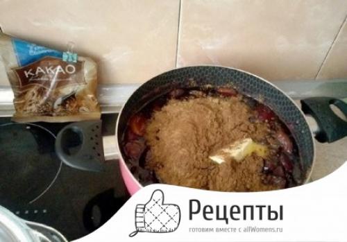 Вкусный рецепт шоколадного сливового варенья с орехами 05 Вкусный рецепт шоколадного сливового варенья с орехами 05